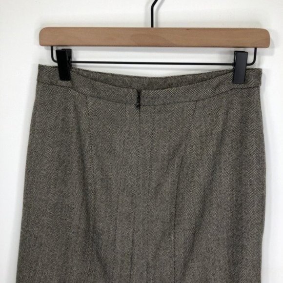 J.Crew Brown Wool Business Midi Skirt Classic Workwear Timeless Style Size 2 - Picture 4 of 6